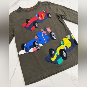 Boden Kids Race Car Long Sleeve Shirt size 5/6